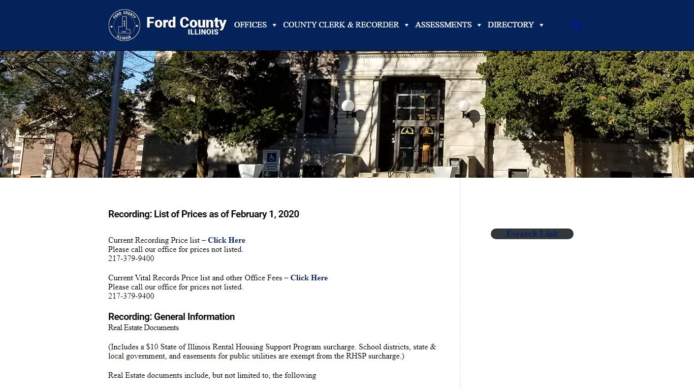 Recording: General Information – Ford County Illinois